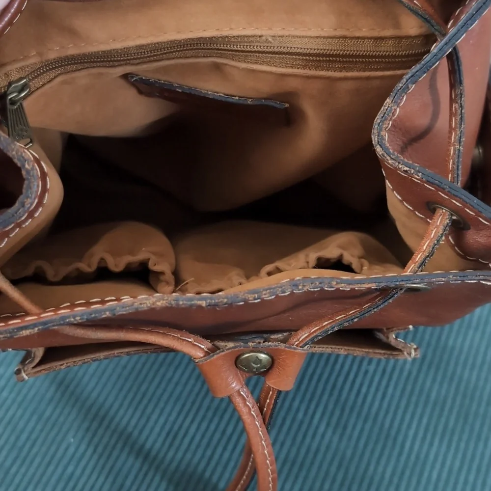 EUC Patricia Nash Heritage Aberdeen Leather Backpack Purse Brown - Picture 12 of 14